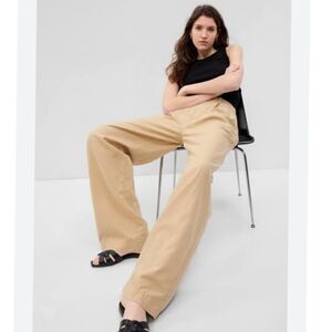 GAP Women's Tan Linen Stright Leg Pants. Size-0